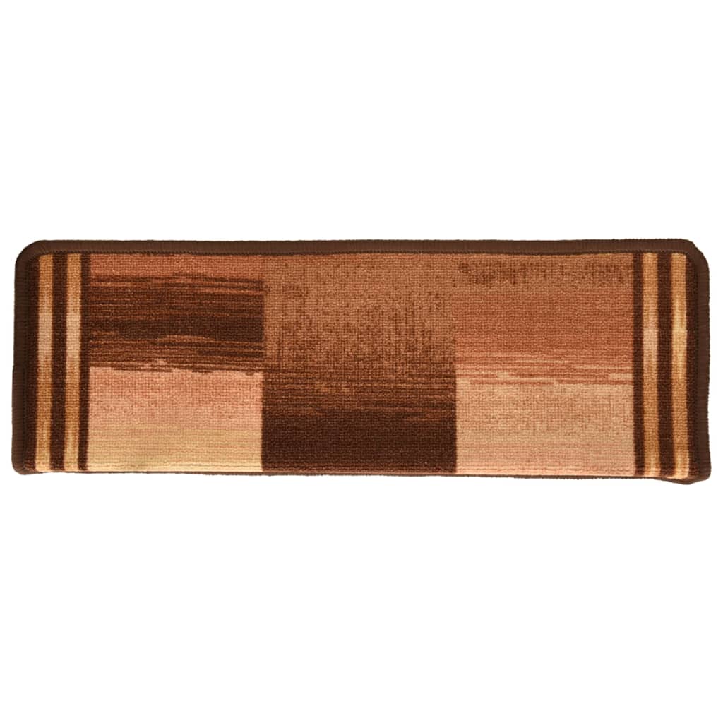 Itsekiinnittyvät porrasmatot 15 kpl 65x25 cm ruskea - Sisustajankoti.fi