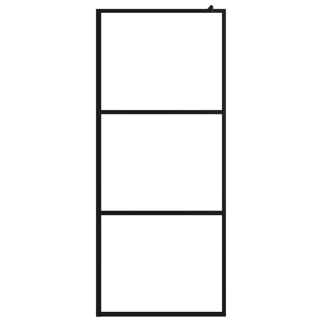 Walk-in suihkun seinäke kirkas ESG-lasi musta 90x195 cm - Sisustajankoti.fi