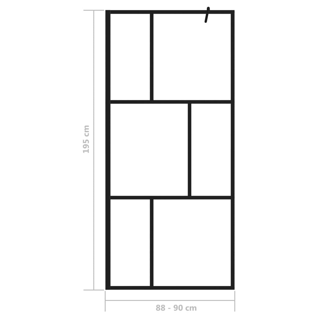 Walk-in suihkuseinä karkaistu lasi musta 90x195 cm - Sisustajankoti.fi