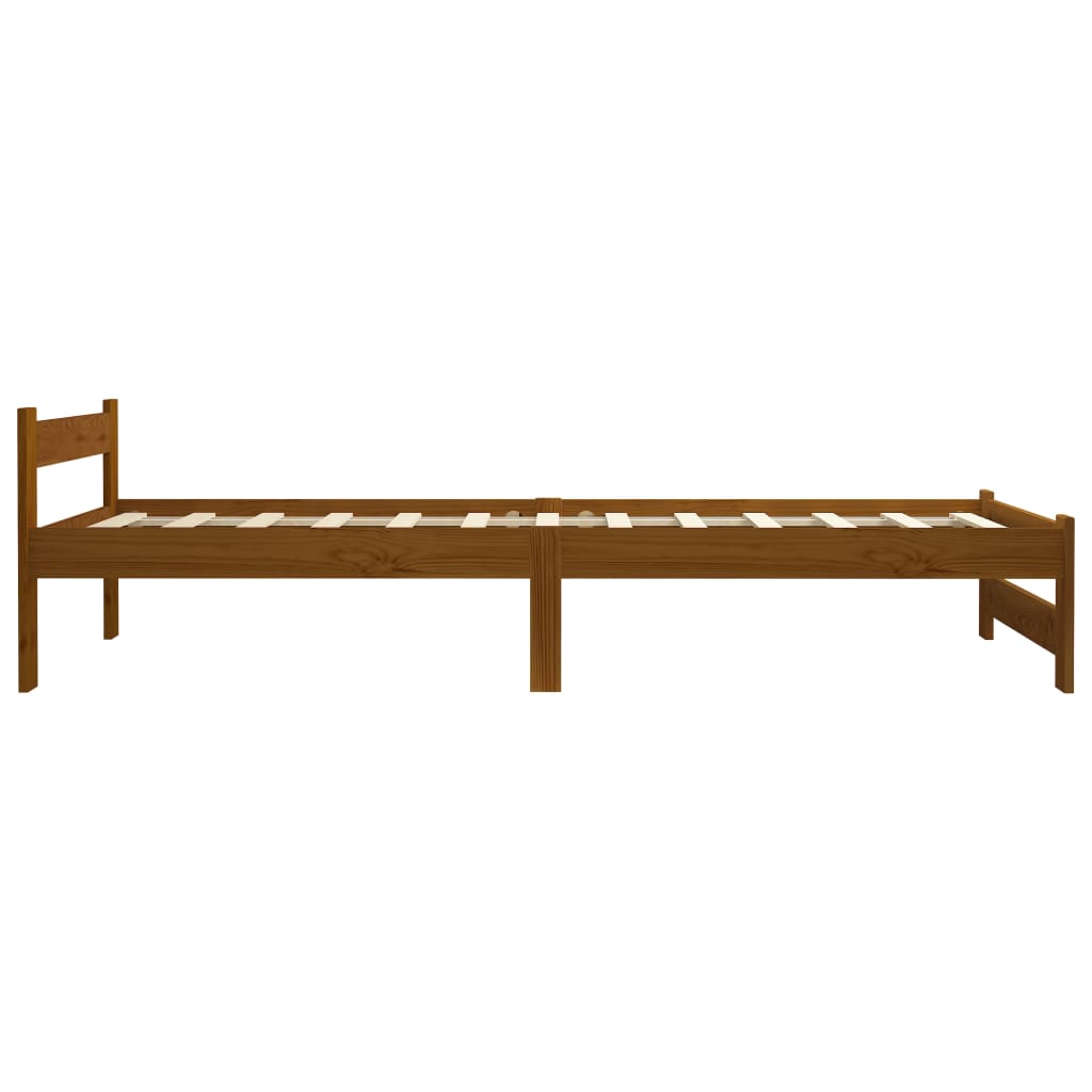 Sängynrunko hunajanruskea täysi mänty 90x200 cm - Sisustajankoti.fi