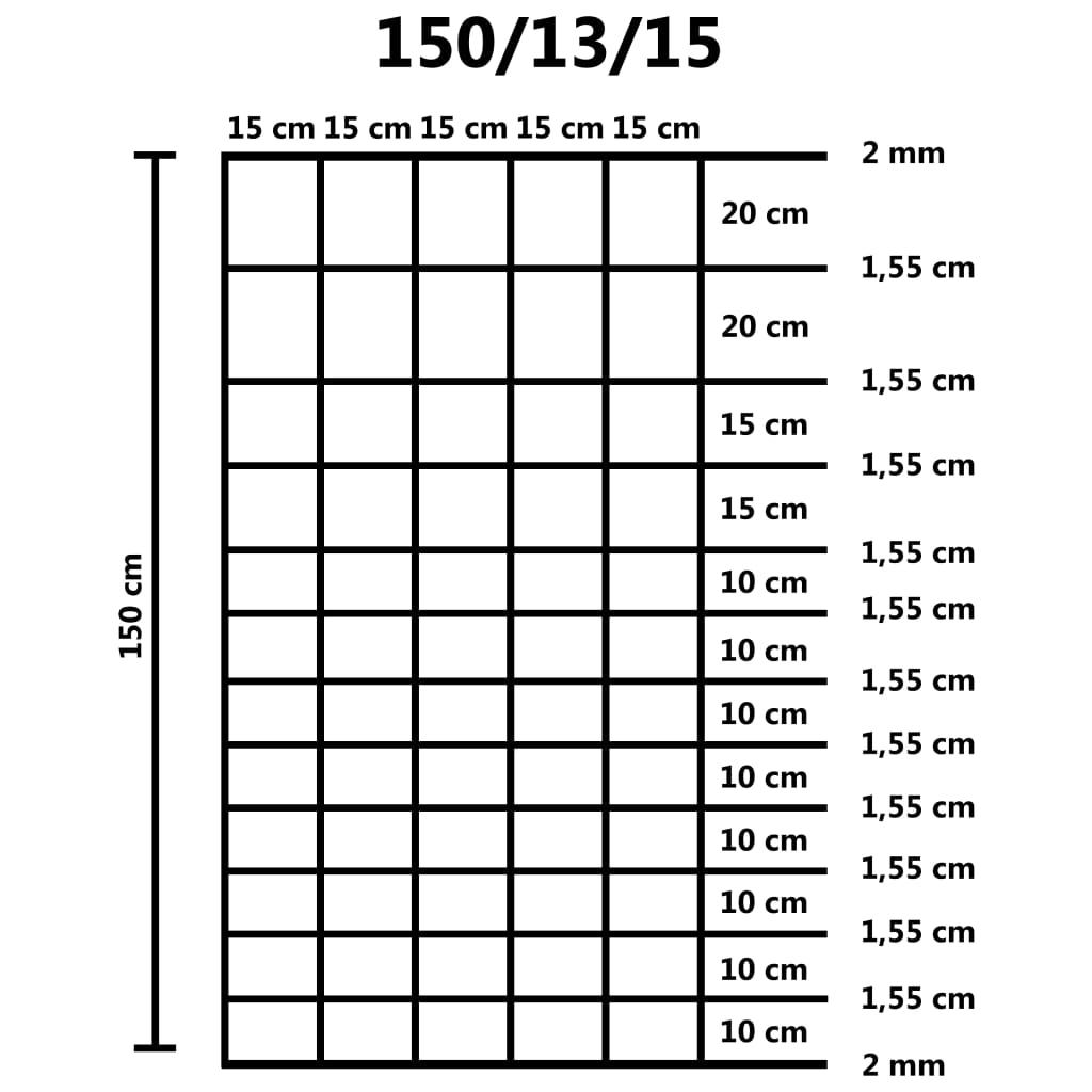 Puutarha-aita galvanoitu teräs 50 m 150 cm hopea - Sisustajankoti.fi