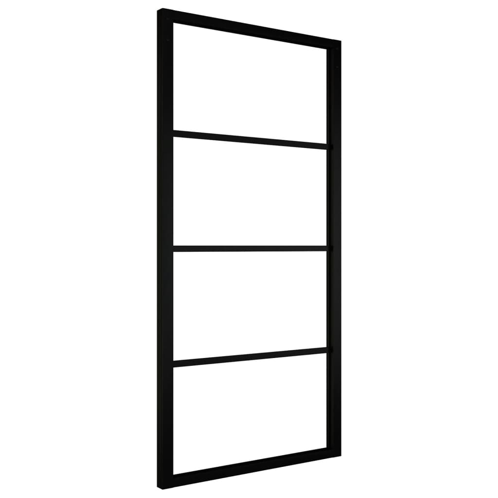 Liukuovi alumiini ja ESG-lasi 90x205 cm musta - Sisustajankoti.fi