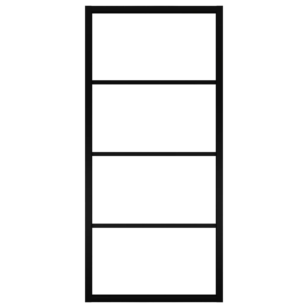 Liukuovi alumiini ja ESG-lasi 90x205 cm musta - Sisustajankoti.fi