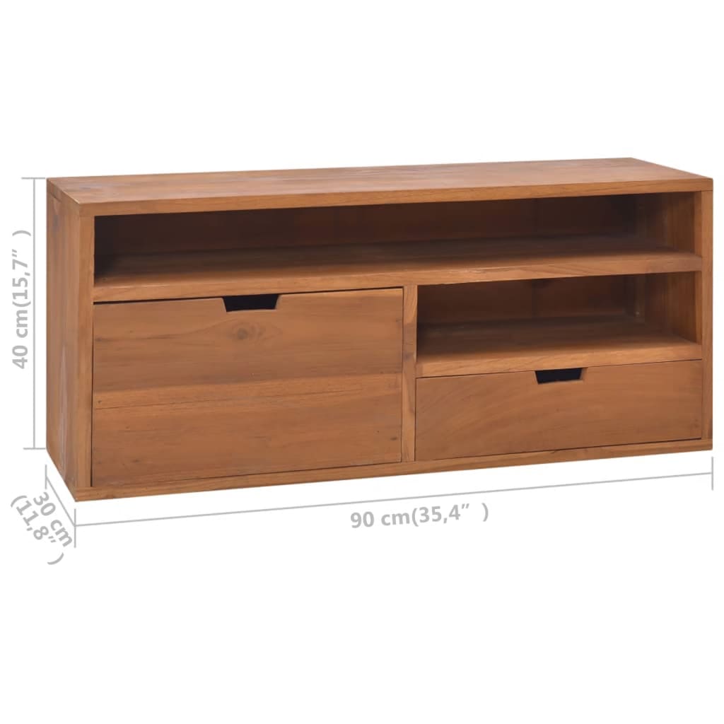 TV-taso 90x30x40 cm täysi tiikki - Sisustajankoti.fi