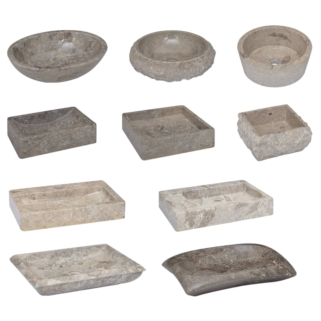 Pesuallas harmaa Ø40x12 cm marmori - Sisustajankoti.fi