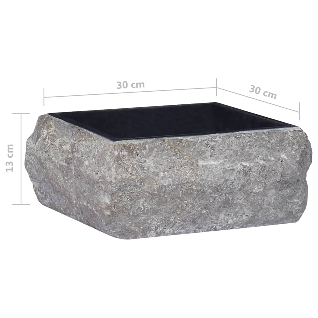 Pesuallas musta 30x30x13 cm marmori - Sisustajankoti.fi