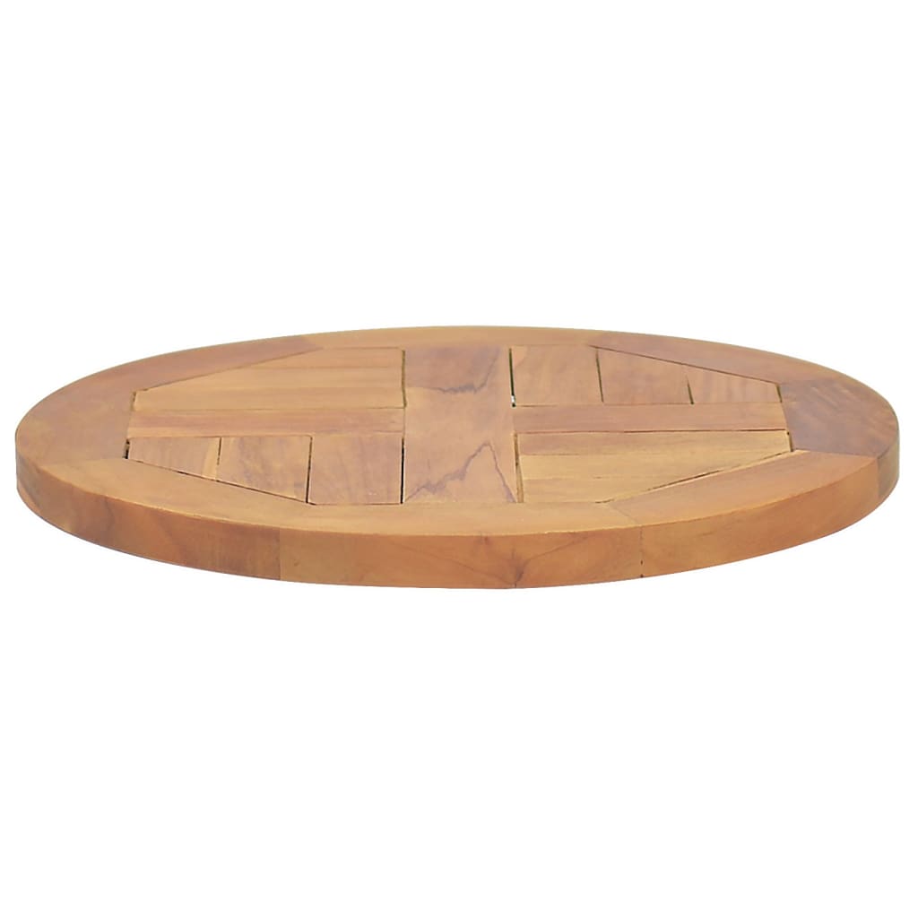 Pöytälevy täysi tiikki pyöreä 2,5 cm 40 cm - Sisustajankoti.fi