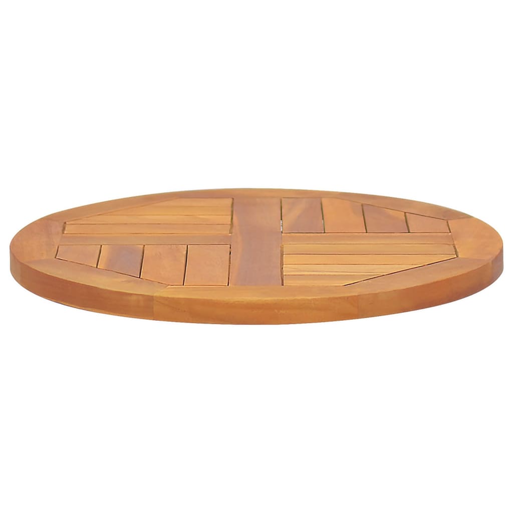 Pöytälevy täysi tiikki pyöreä 2,5 cm 50 cm - Sisustajankoti.fi