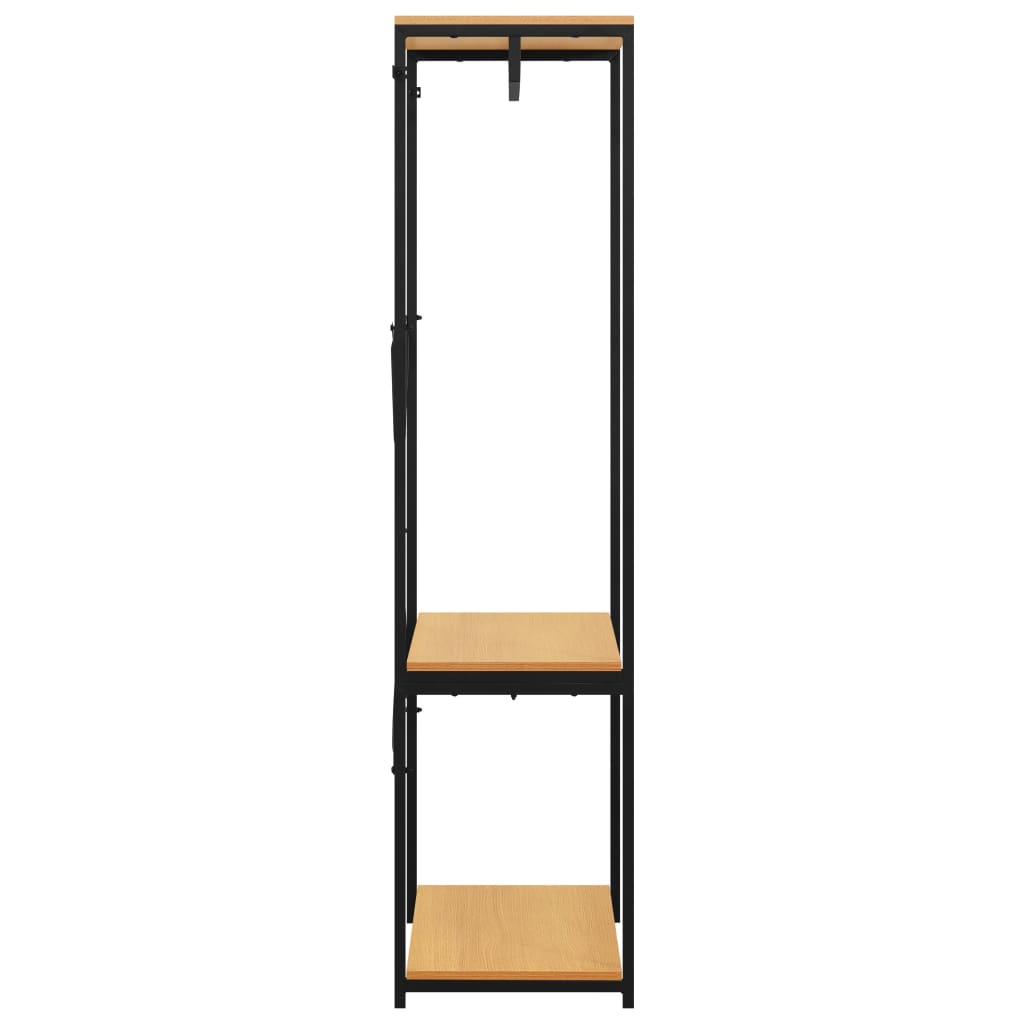 Vaatekaappi musta ja tammi 60x40x167 cm metalli ja - Sisustajankoti.fi