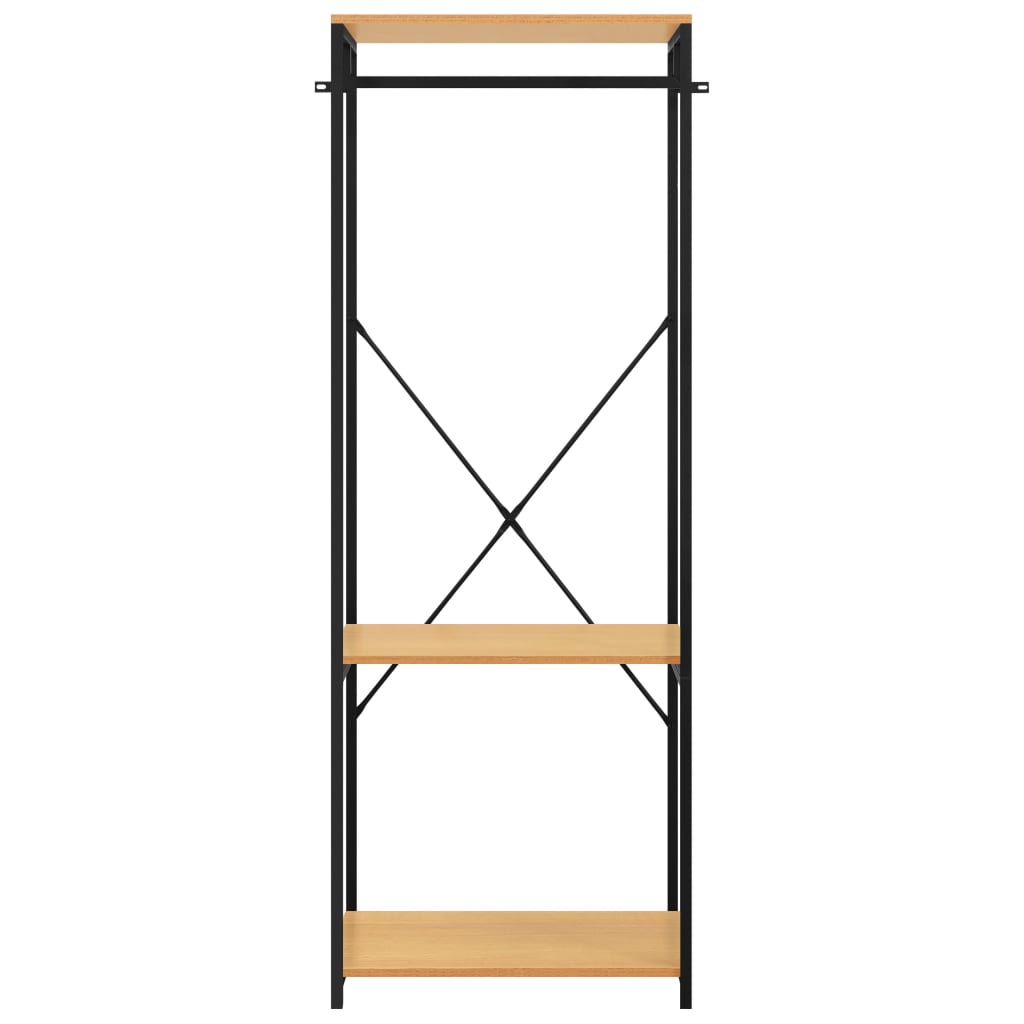 Vaatekaappi musta ja tammi 60x40x167 cm metalli ja - Sisustajankoti.fi