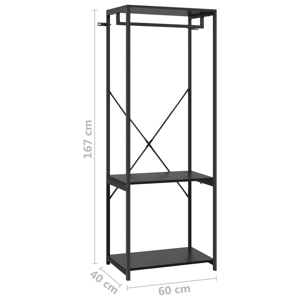 Vaatekaappi musta 60x40x167 cm metalli ja - Sisustajankoti.fi