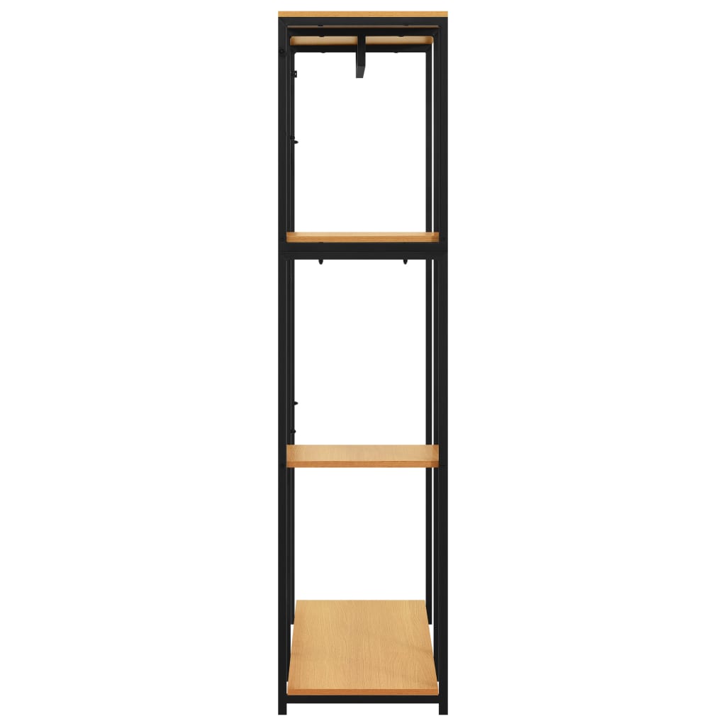Vaatekaappi musta ja tammi 90x40x167 cm metalli ja - Sisustajankoti.fi