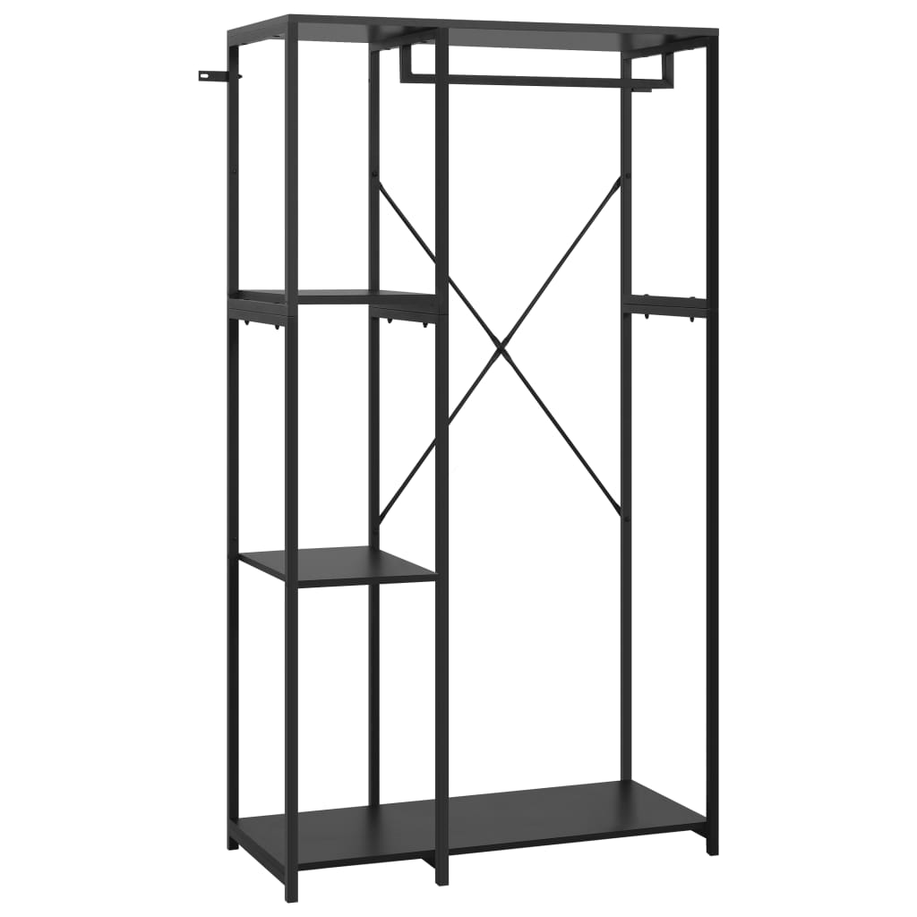 Vaatekaappi musta 90x40x167 cm metalli ja - Sisustajankoti.fi
