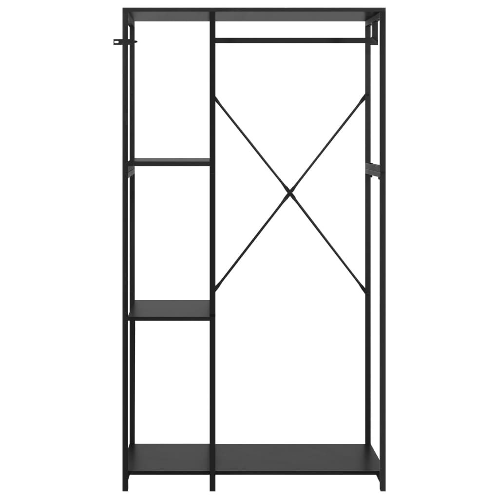 Vaatekaappi musta 90x40x167 cm metalli ja - Sisustajankoti.fi