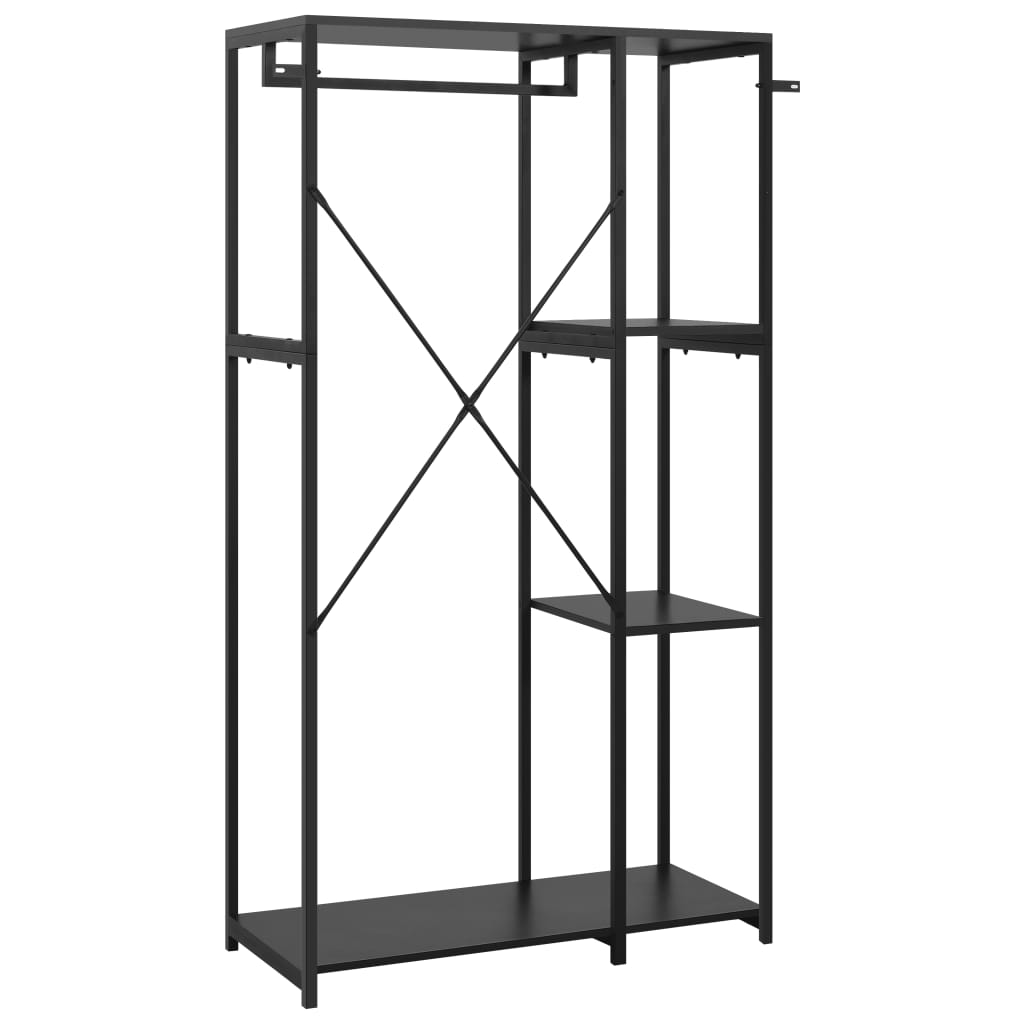 Vaatekaappi musta 90x40x167 cm metalli ja - Sisustajankoti.fi
