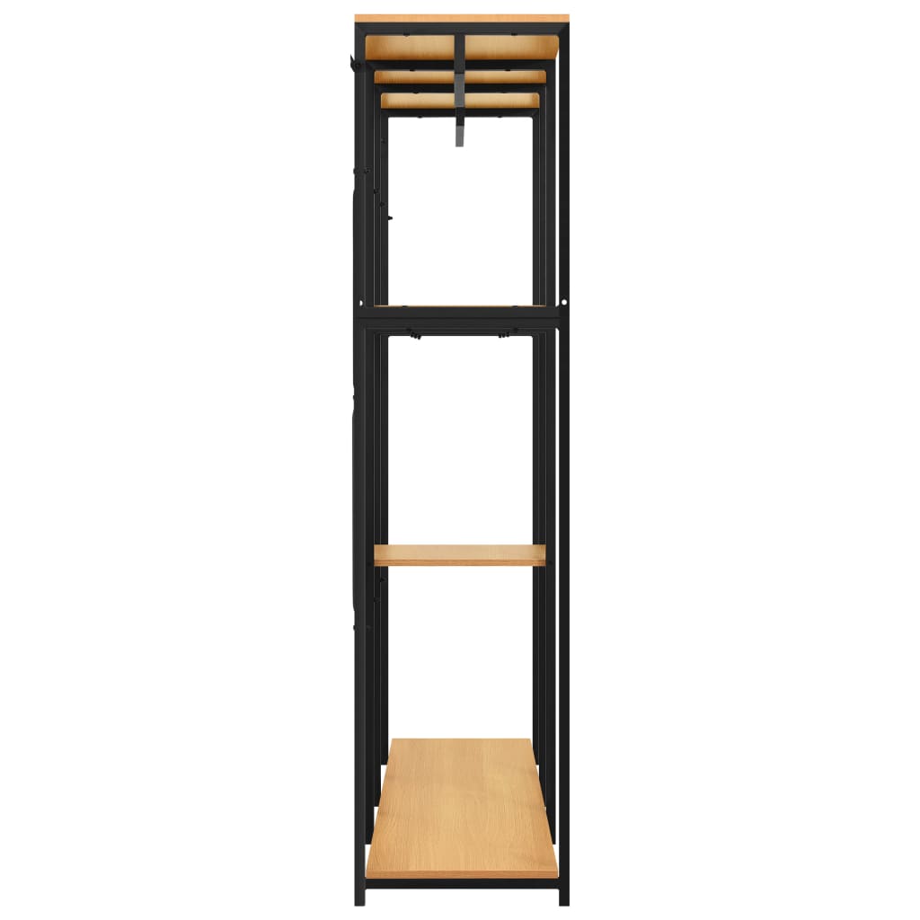 Vaatekaappi musta ja tammi 110x40x167 cm metalli ja - Sisustajankoti.fi