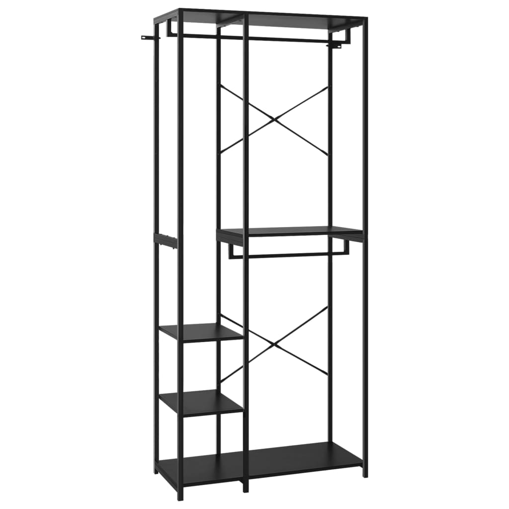 Vaatekaappi musta 90x40x213 cm metalli ja - Sisustajankoti.fi