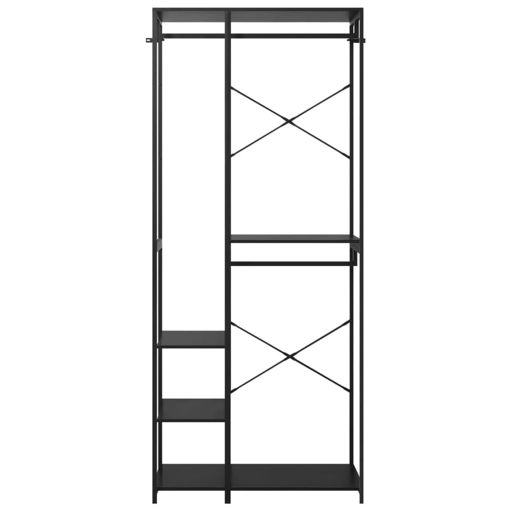 Vaatekaappi musta 90x40x213 cm metalli ja - Sisustajankoti.fi