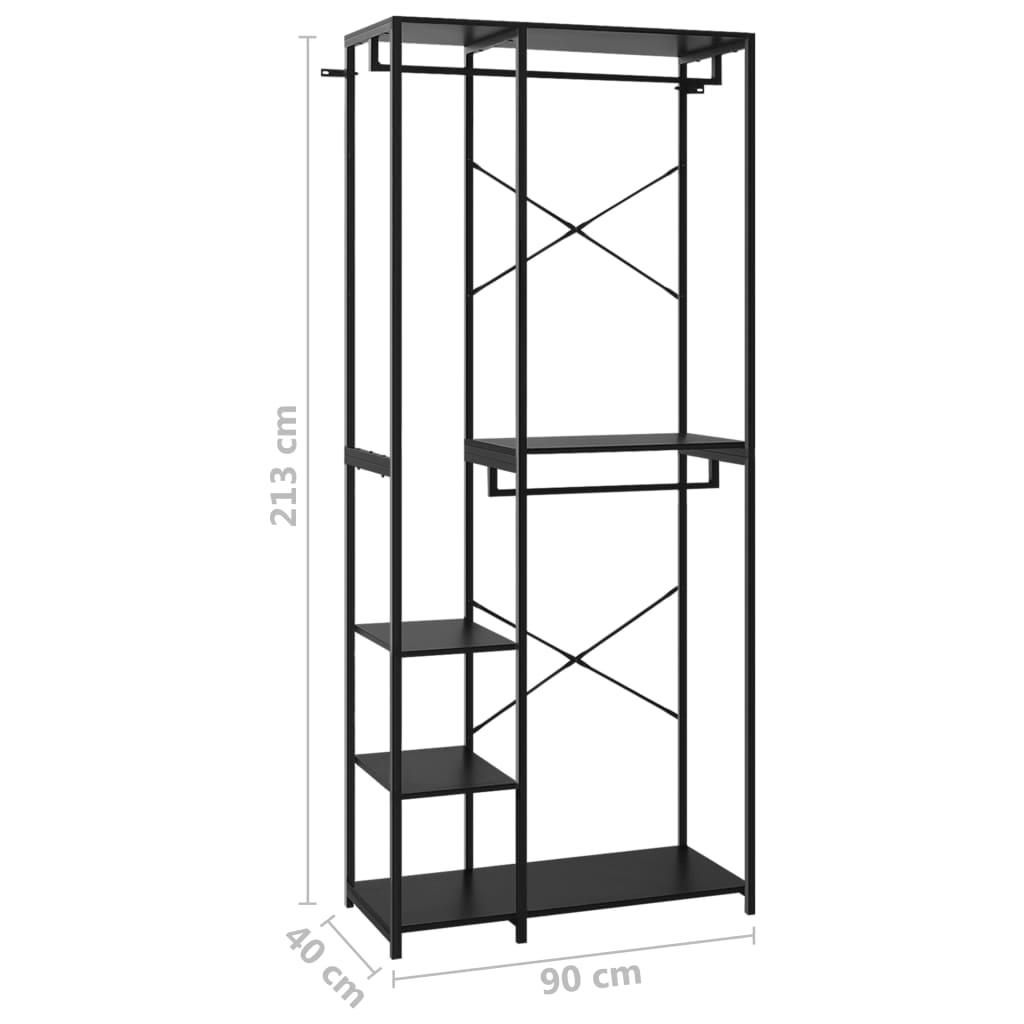 Vaatekaappi musta 90x40x213 cm metalli ja - Sisustajankoti.fi