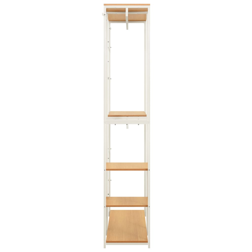 Vaatekaappi valkoinen/tammi 90x40x213 cm metalli ja - Sisustajankoti.fi