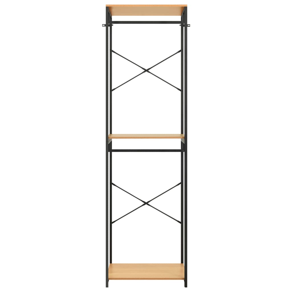 Vaatekaappi musta ja tammi 60x40x213 cm metalli ja - Sisustajankoti.fi