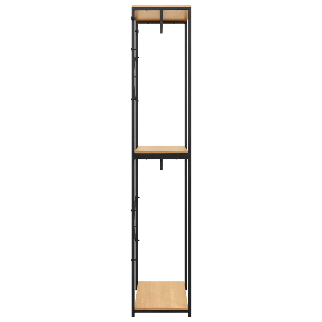 Vaatekaappi musta ja tammi 60x40x213 cm metalli ja - Sisustajankoti.fi