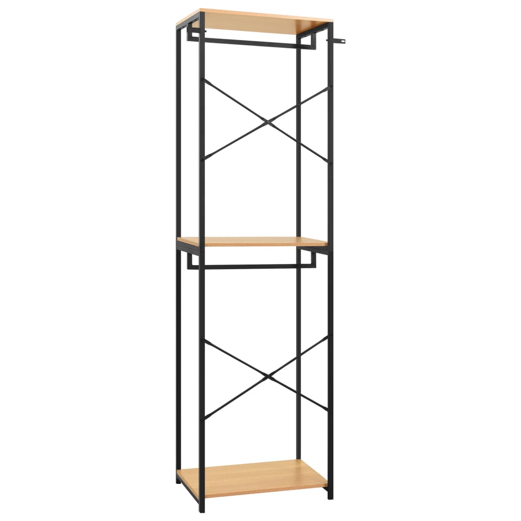 Vaatekaappi musta ja tammi 60x40x213 cm metalli ja - Sisustajankoti.fi