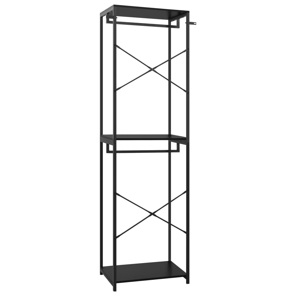 Vaatekaappi musta 60x40x213 cm metalli ja - Sisustajankoti.fi