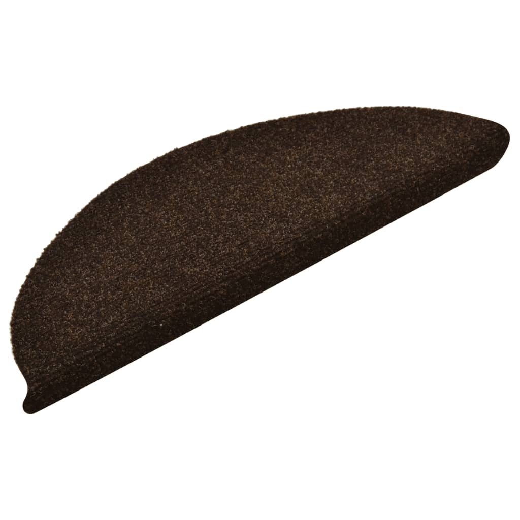 Itsekiinnittyvät porrasmatot 5 kpl ruskea 56x17x3 cm neulahuopa - Sisustajankoti.fi