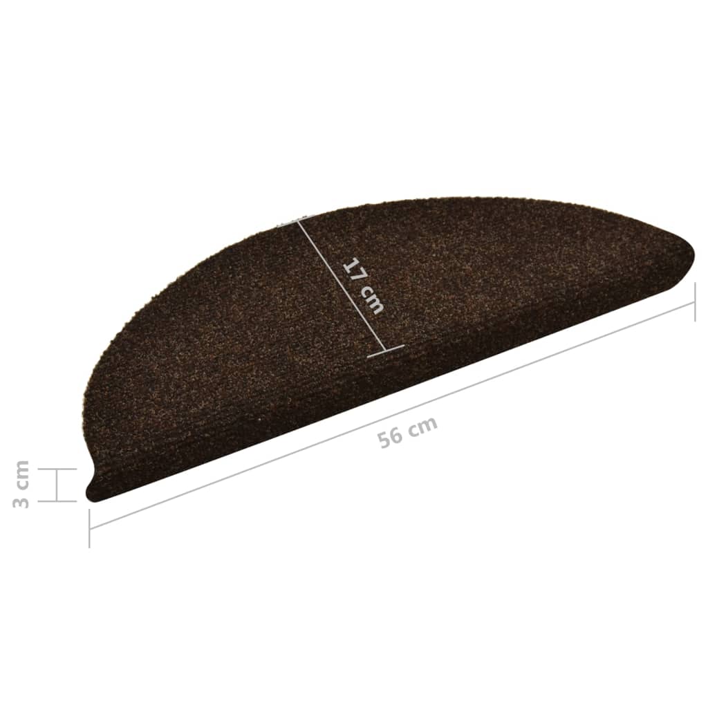 Itsekiinnittyvät porrasmatot 5 kpl ruskea 56x17x3 cm neulahuopa - Sisustajankoti.fi