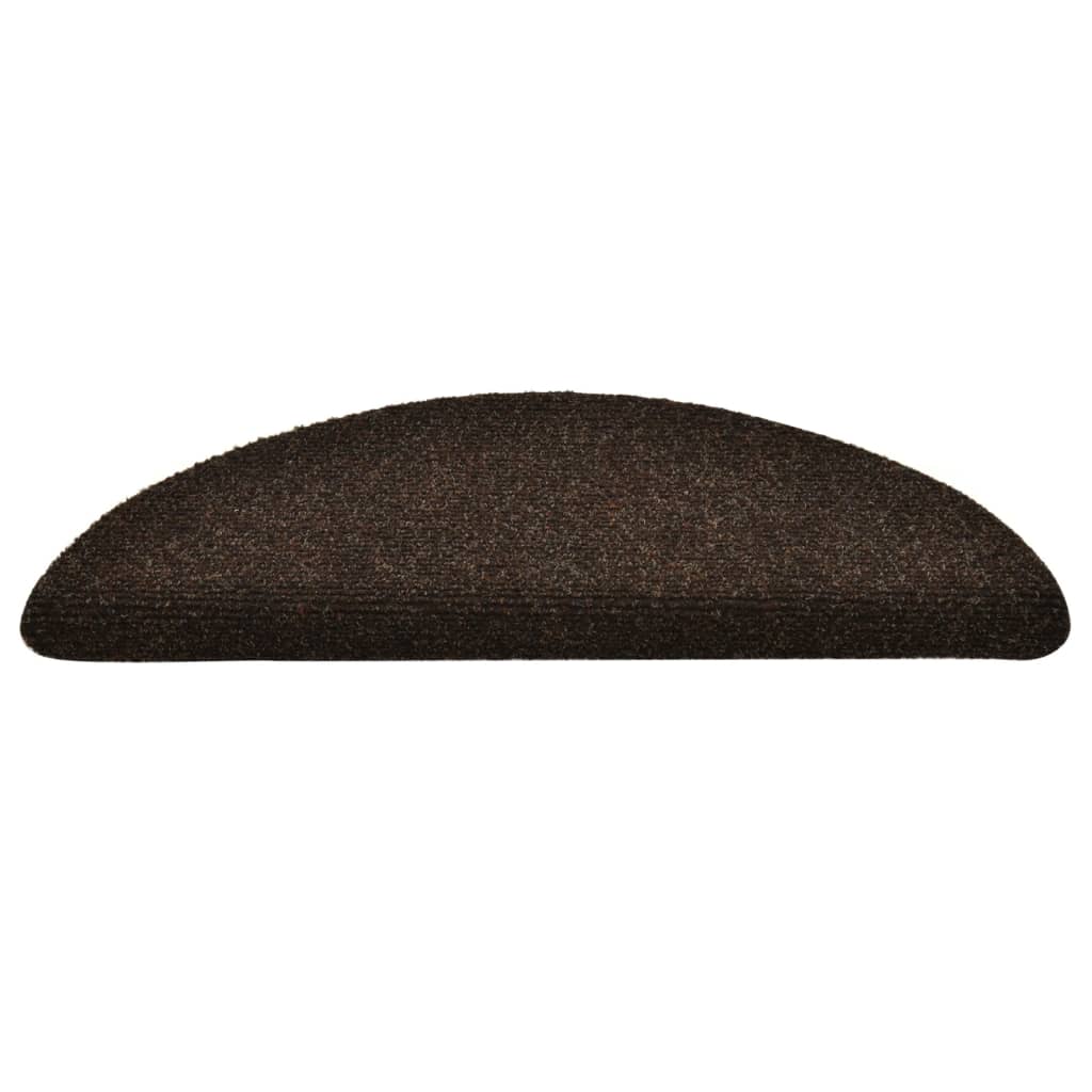 Itsekiinnittyvät porrasmatot 10 kpl ruskea 56x17x3cm neulahuopa - Sisustajankoti.fi