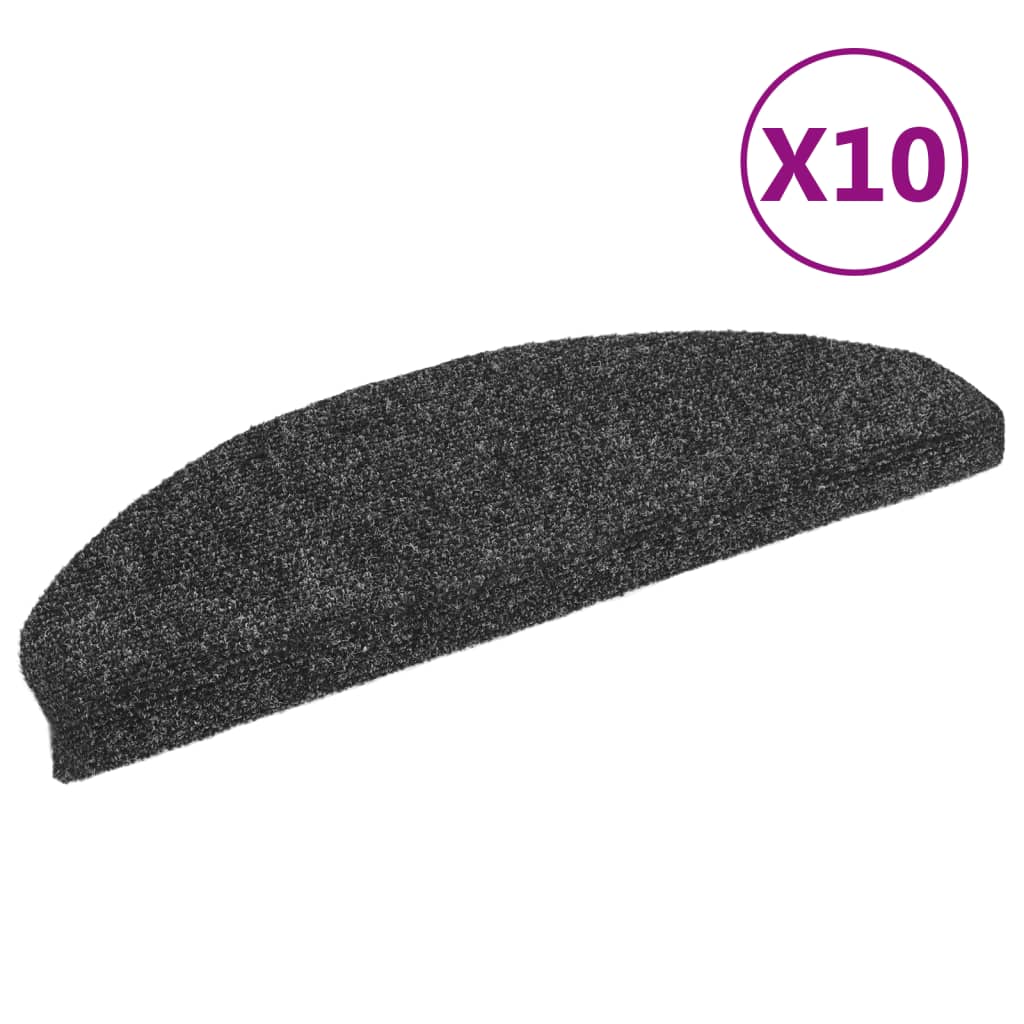 Itsekiinnittyvät porrasmatot 10 kpl tummanharmaa 65x21x4 cm - Sisustajankoti.fi