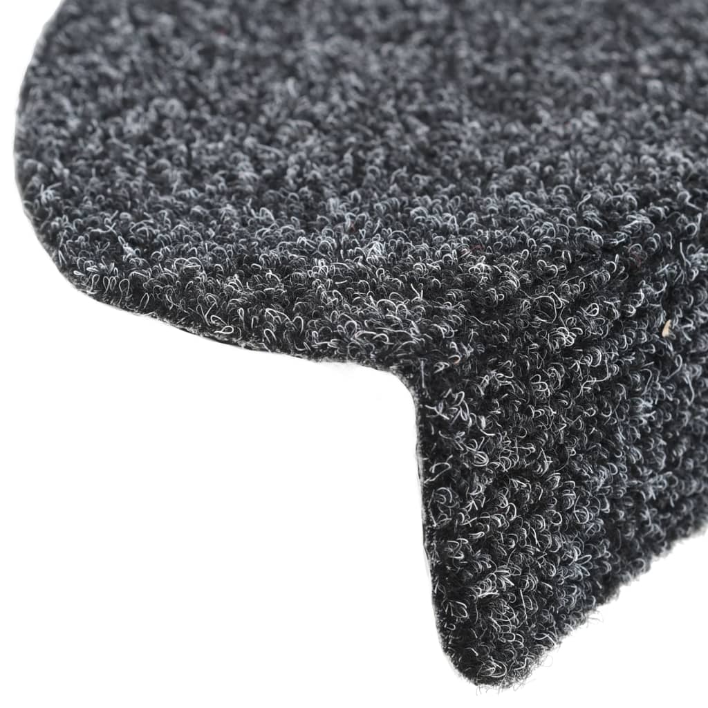 Itsekiinnittyvät porrasmatot 10 kpl tummanharmaa 65x21x4 cm - Sisustajankoti.fi