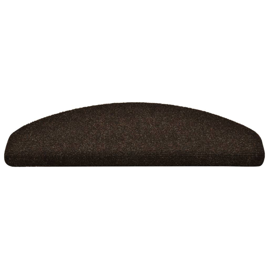 Itsekiinnittyvät porrasmatot 10 kpl ruskea 65x21x4cm neulahuopa - Sisustajankoti.fi