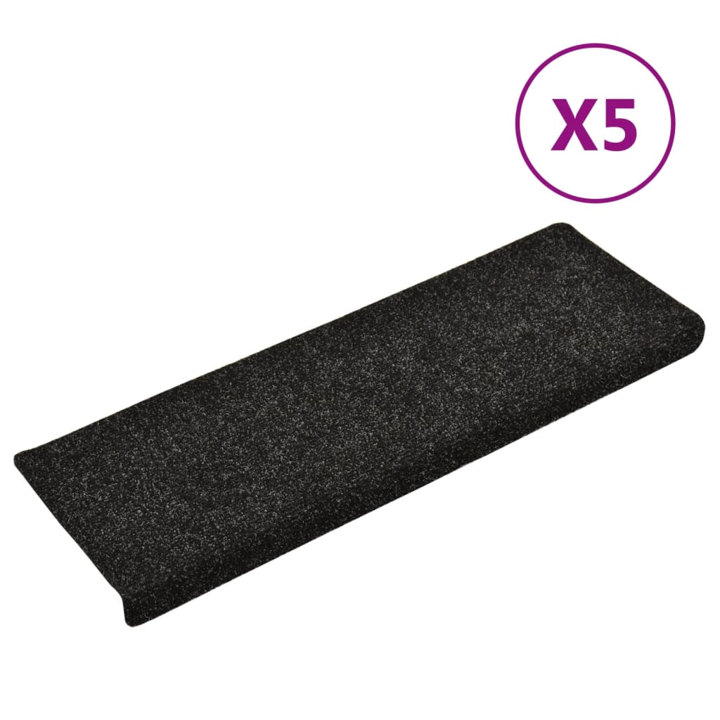 Porrasmatot 5 kpl musta 65x25 cm neulahuopa - Sisustajankoti.fi
