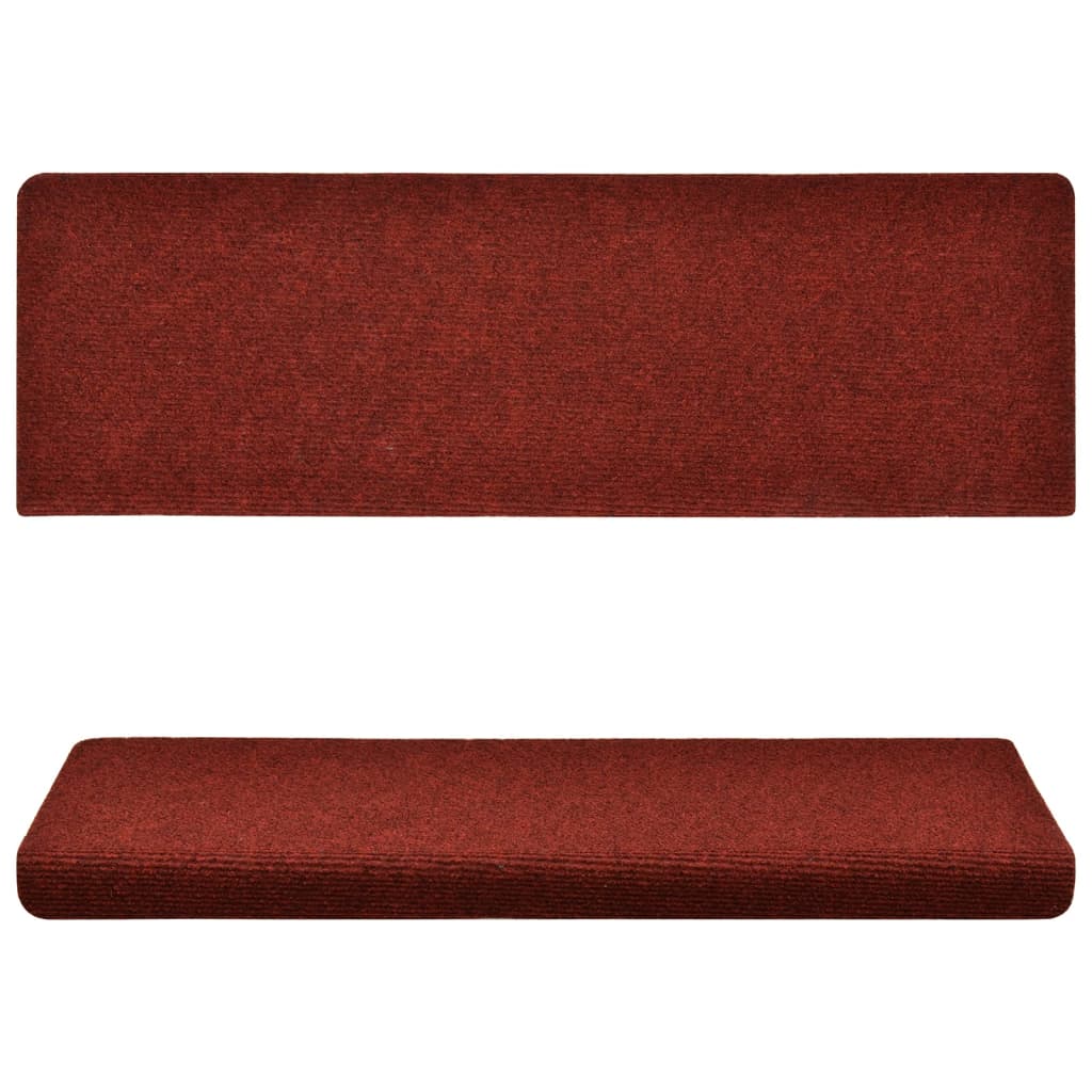 Porrasmatot 5 kpl viininpunainen 65x25 cm neulahuopa - Sisustajankoti.fi