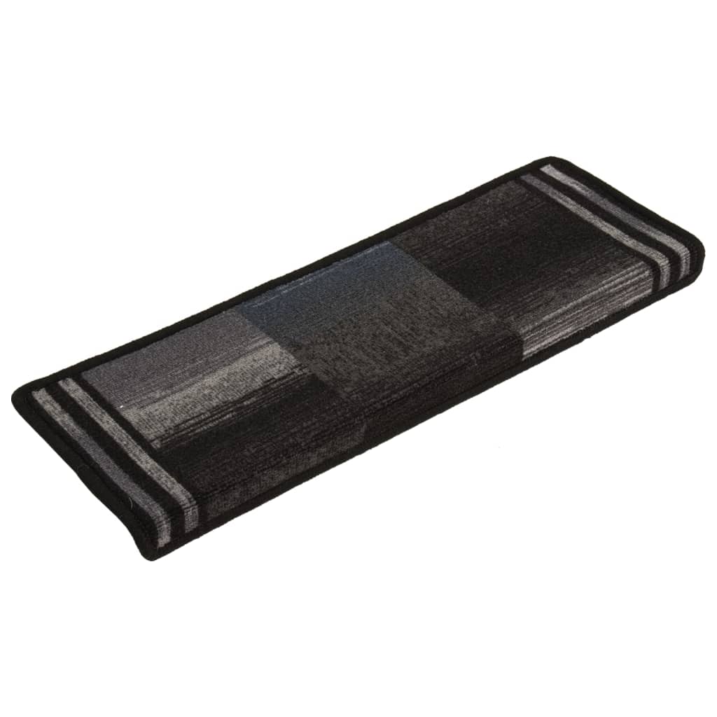 Itsekiinnittyvät porrasmatot 10 kpl 65x25 musta ja harmaa - Sisustajankoti.fi