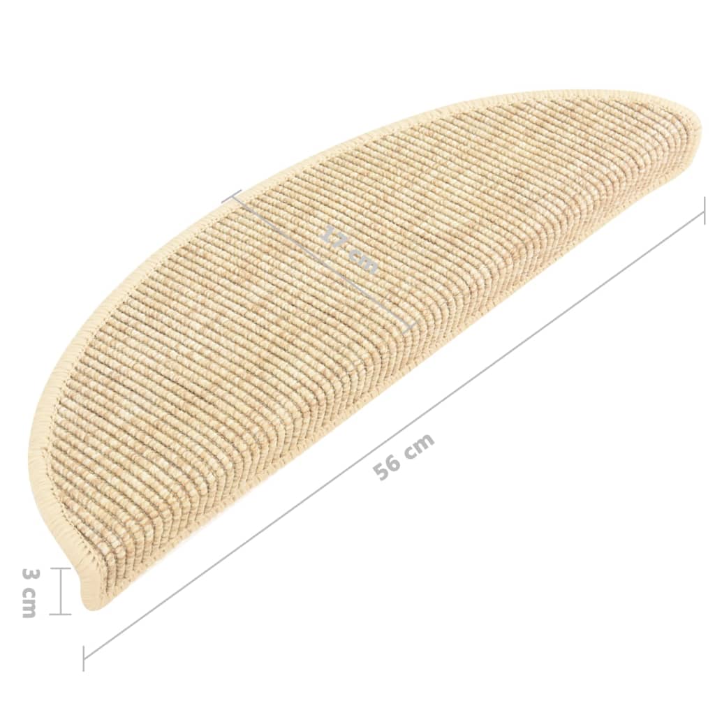 Itsekiinnittyvät porrasmatot 15 kpl 56x20 cm vaalea beige - Sisustajankoti.fi