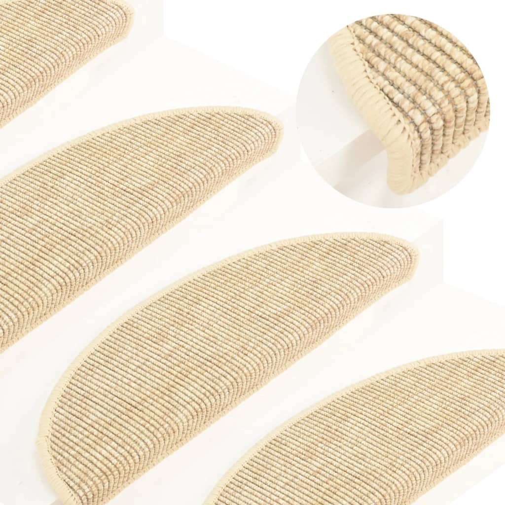 Itsekiinnittyvät porrasmatot 15 kpl 56x20 cm vaalea beige - Sisustajankoti.fi