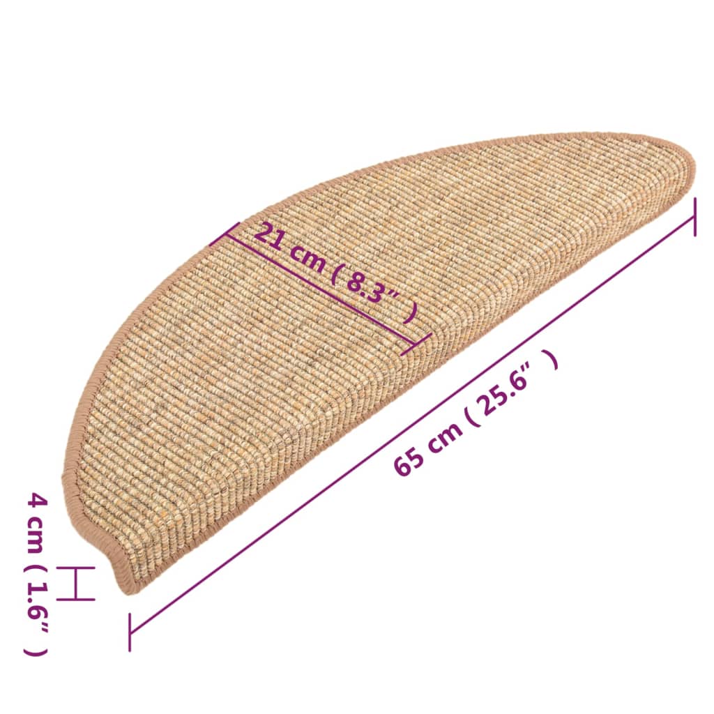 Itsekiinnittyvät porrasmatot 15 kpl vaaleanruskea 65x25 cm - Sisustajankoti.fi