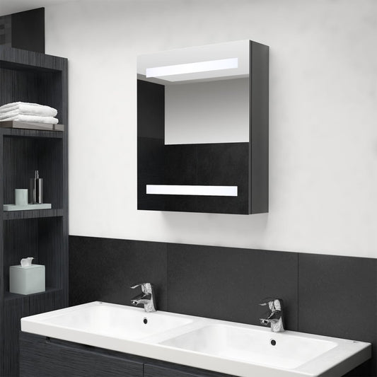 LED kylpyhuoneen peilikaappi kiiltävä harmaa 50x14x60 cm - Sisustajankoti.fi