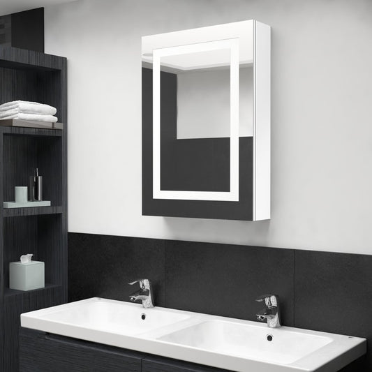 LED kylpyhuoneen peilikaappi kiiltävä valkoinen 50x13x70 cm - Sisustajankoti.fi