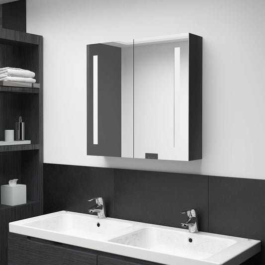 LED kylpyhuoneen peilikaappi kiiltävä musta 62x14x60 cm - Sisustajankoti.fi