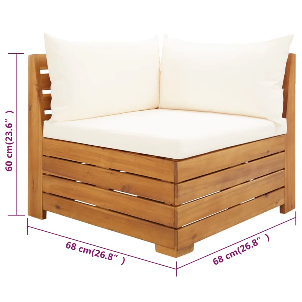 2-osainen Puutarhasohvasarja tyynyillä täysi akasiapuu - Sisustajankoti.fi