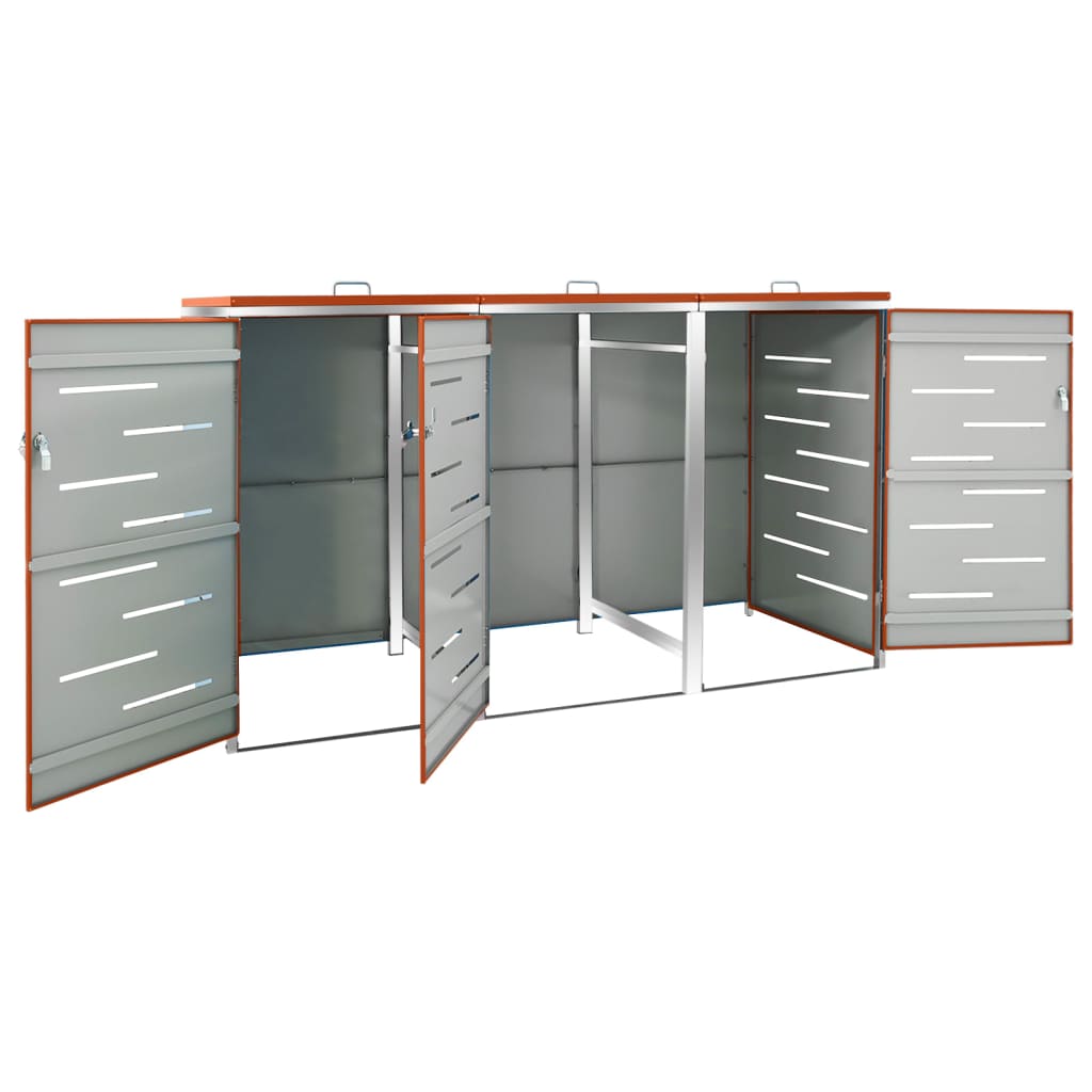 Kolmen roska-astian vaja 207x77,5x115 cm ruostumaton teräs - Sisustajankoti.fi