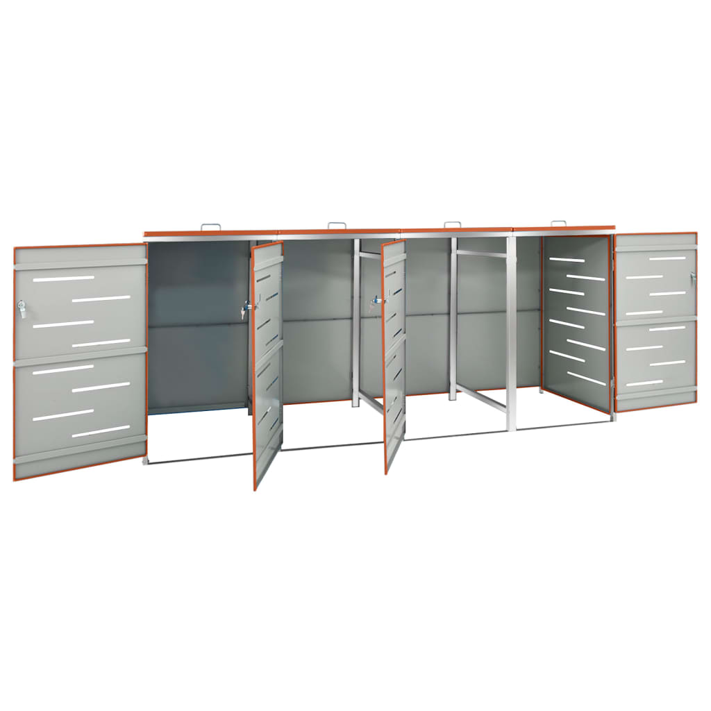 Neljän roska-astian vaja 276,5x77,5x115,5 cm ruostumaton teräs - Sisustajankoti.fi