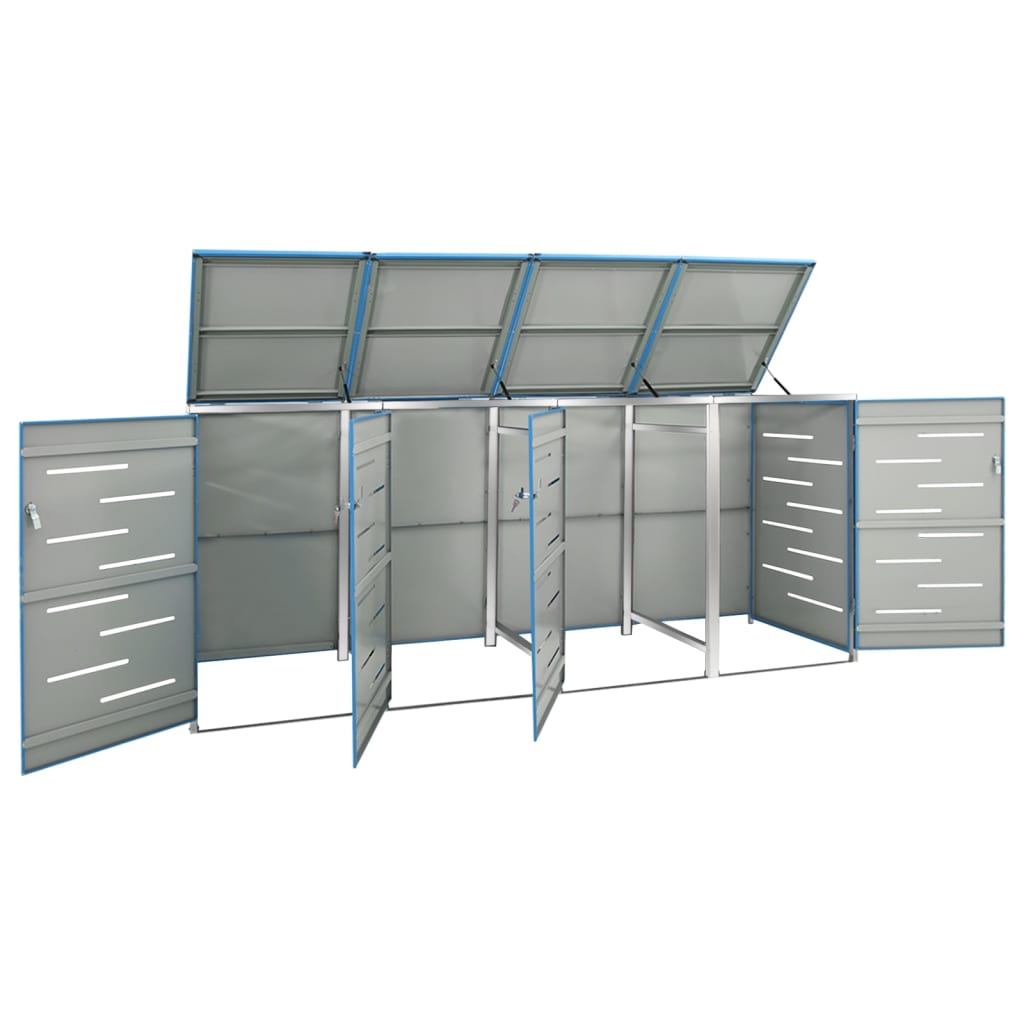 Neljän roska-astian vaja 276,5x77,5x115,5 cm ruostumaton teräs - Sisustajankoti.fi