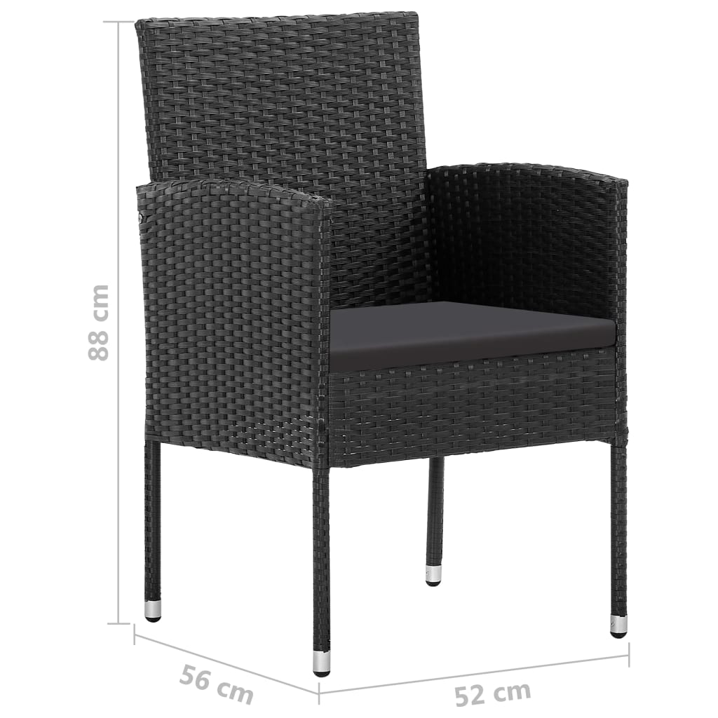 3-osainen Puutarhan ruokailuryhmä musta - Sisustajankoti.fi