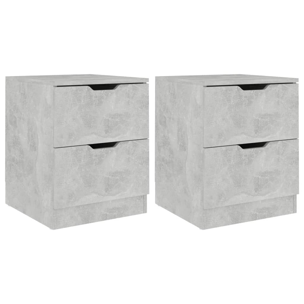 Yöpöydät 2 kpl betoninharmaa 40x40x50 cm lastulevy - Sisustajankoti.fi