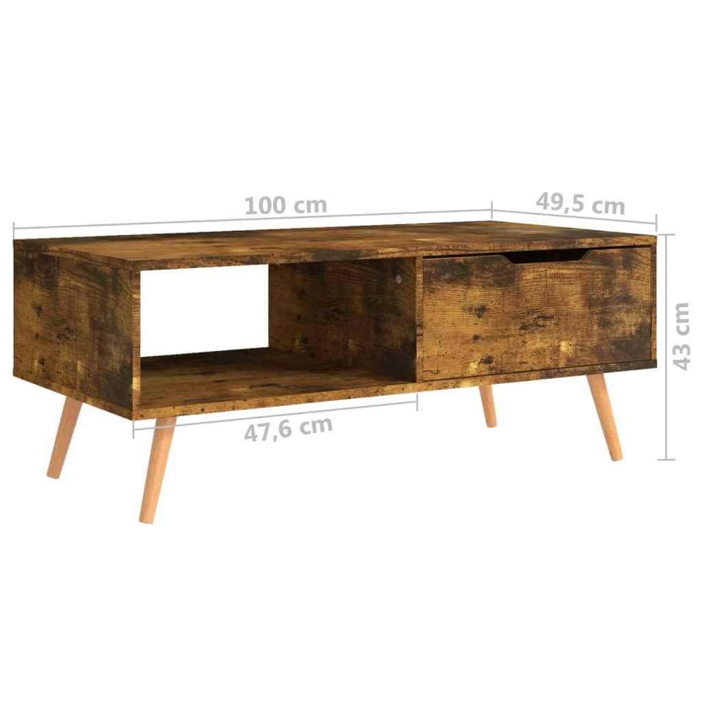 Sohvapöytä savutammi 100x49,5x43 cm lastulevy - Sisustajankoti.fi